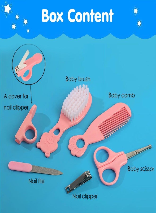 VIVATRA Baby Care Grooming Kit 6 in 1 Infant Hygiene Set with Comb, Brush, Nail Clipper, Cover for Nail Clipper., Scissors & Filer for Newborn & Toddler Safety Grooming Essentials Random Color - Image 2