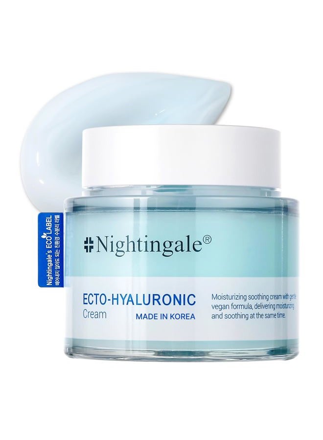 nightingale Korean ECTO Hyaluronic Face Cream 100ml - Skin Care Deeply Moisturizing with Ectoin - Soothing for Sensitive Skin - Hypoallergenic, Cruelty Free Blemish Facial Treatment - Image 1