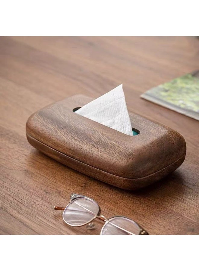 Solid Walnut Wood Oval Desktop Tissue Box - Image 5