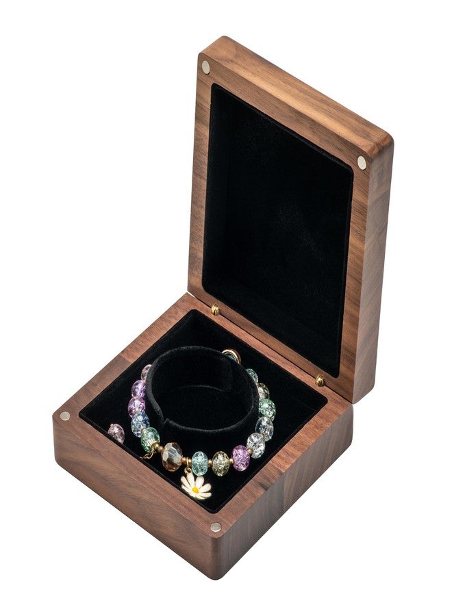 COSISO Walnut Wood Bracelet/Bangle Box CaseVelvet Interio Jewelry Display Storage Holder Trinket Storage Case (Black Inner) - Image 5