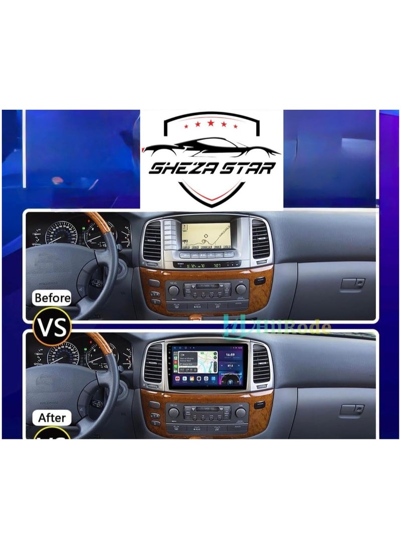 SHEZA STAR - Android Car Stereo for Lexus LX470 J100 2 2003-2007 4GB RAM 64GB ROM 10 Inch Support Carplay, MirrorLink WiFi BT, IPS Touch Screen with AHD Camera Included - Image 1