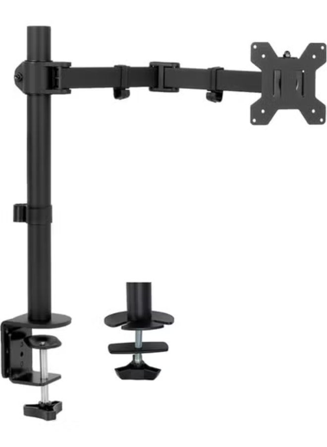 Fully Adjustable Monitor Arm – Dual Joint – Supports up to 32" (10kg) & Ultra-Wide Screens up to 38" – VESA 75x75 / 100x100 – Black - Image 1
