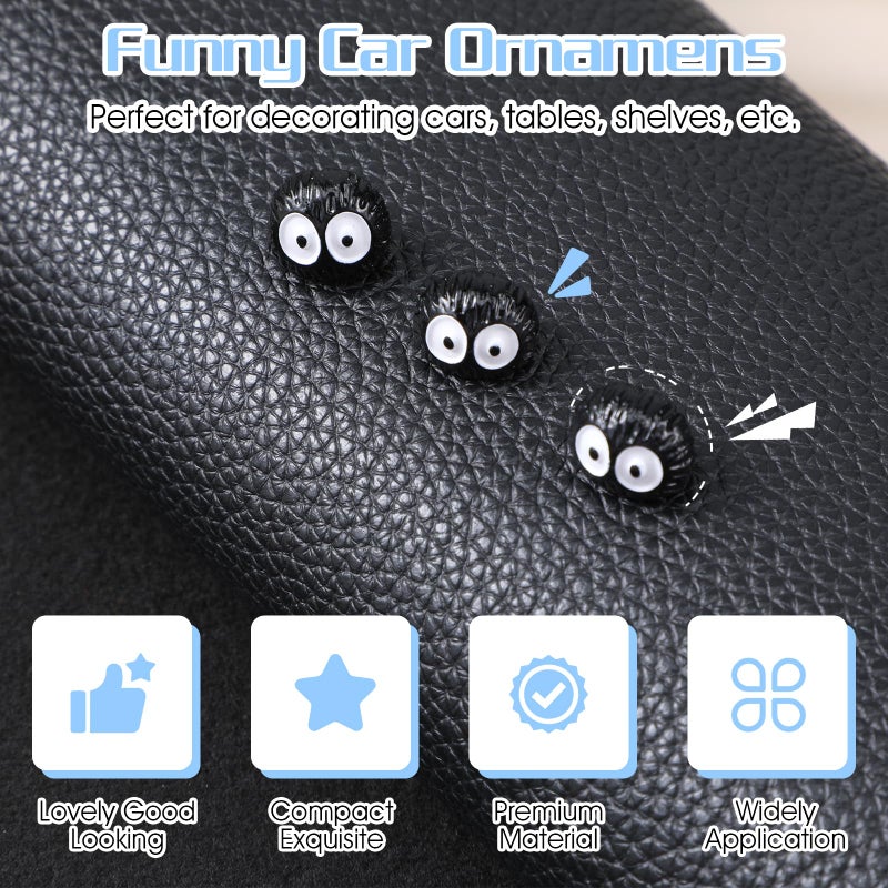 jaexest 40PCs Soot Sprite Car Accessories, Cute Anime Automotive Interior for Car Dashboard, Rearview Mirror and Dashboard, Ghibli Studio Decor Funny Car Ornament for Car Mirror Interior Decors - Image 3