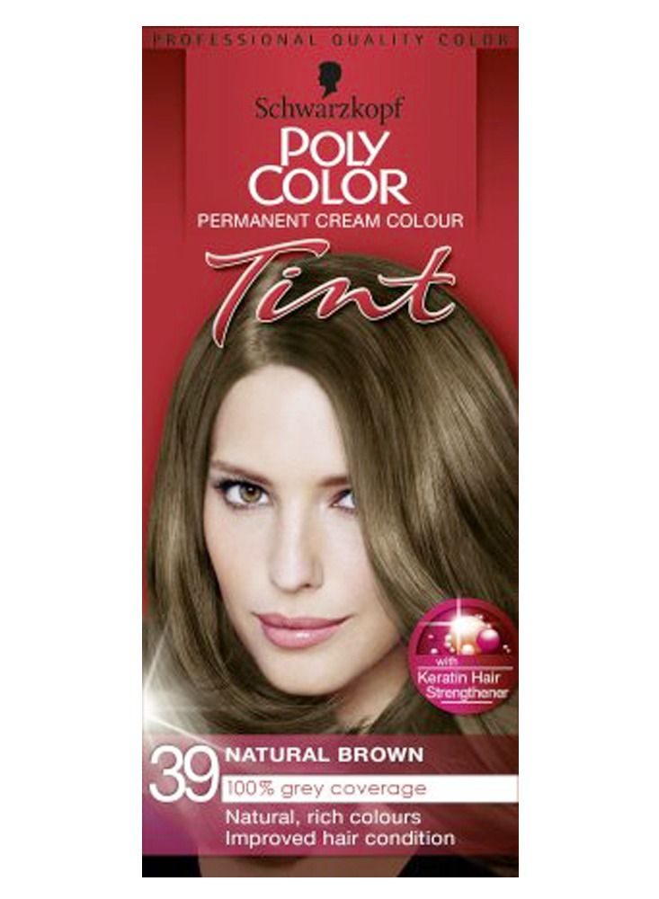 Schwarzkopf PROFESSIONAL POLY COLOR TINT PERMANENT CREAM COLOUR (39 - Natural Brown) - Image 2