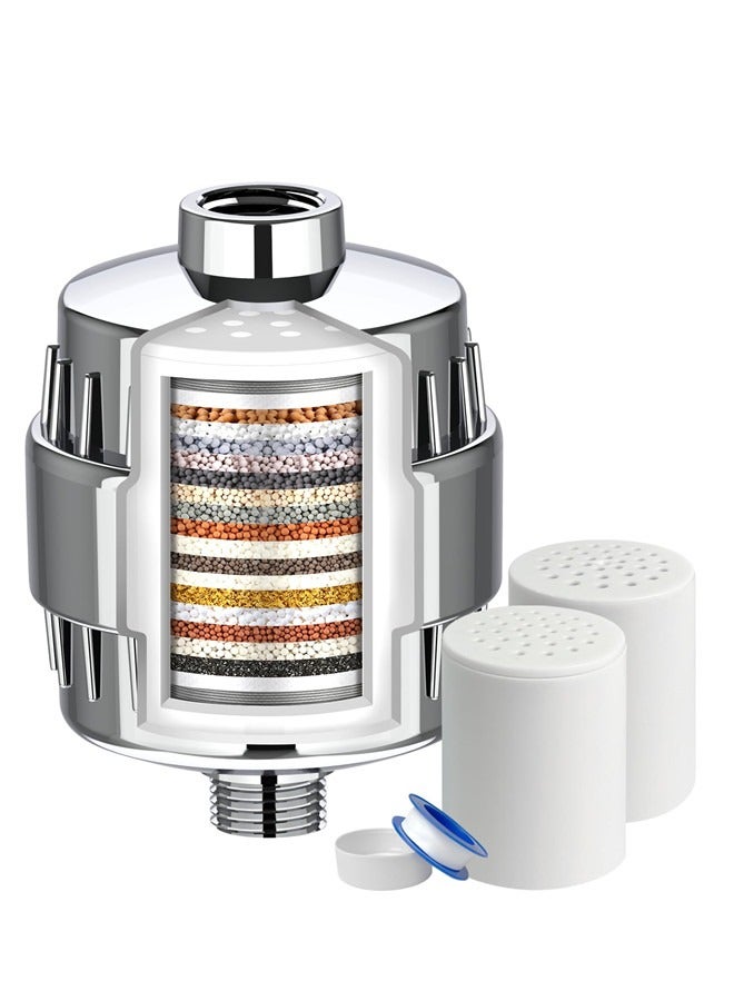 Osowake 20-Stage Shower Filter Head for Hard Water, with 2 Cartridges, High Output Shower Water Filter to Remove Chemicals, Chlorine and Fluoride - Image 1