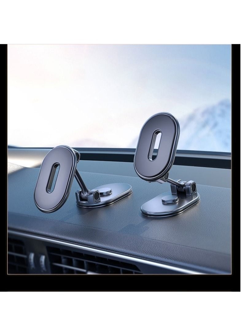 Captaintech Phone Mount Magnetic, Alloy Folding Magnetic Phone Holder for Car, Super Strong 8 Magnet with Metal Plate Car Magnetic Phone Holder 360°Rotation Universal Dashboard Phone Car Mount for All Smartphone - Image 4