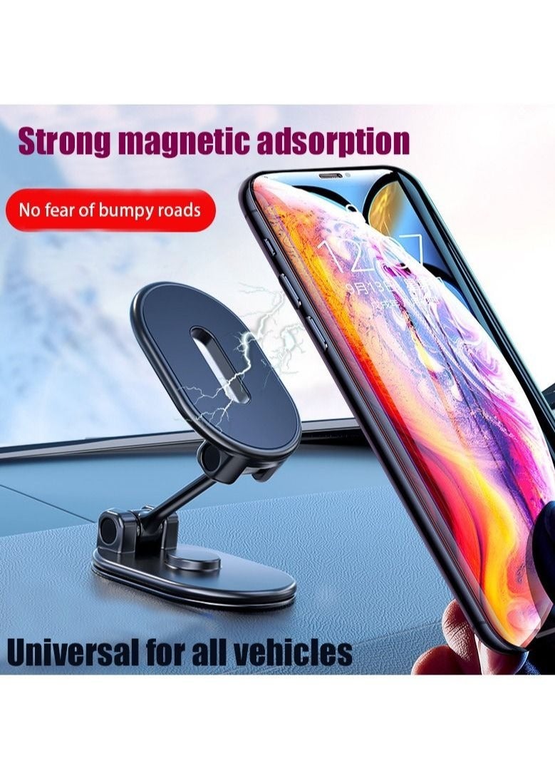 Captaintech Phone Mount Magnetic, Alloy Folding Magnetic Phone Holder for Car, Super Strong 8 Magnet with Metal Plate Car Magnetic Phone Holder 360°Rotation Universal Dashboard Phone Car Mount for All Smartphone - Image 3