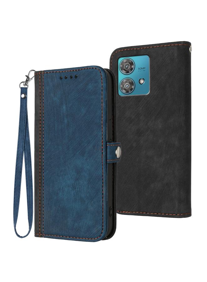S-TOP Case For Motorola Edge 40 Neo Side Buckle Double Fold Hand Strap Leather Phone Case - Image 1