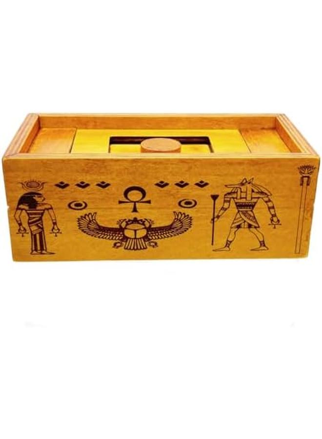 بروجيكت جينياس صندوق أحجية قبر الفرعون الحقيقي من True Genius صندوق هدايا أحجية صندوق دعابة للعقل يحمل بطاقات هدايا وأموال مصنوعة بشكل فني من الخشب صندوق سري صندوق هدايا صندوق ألغاز - Image 2