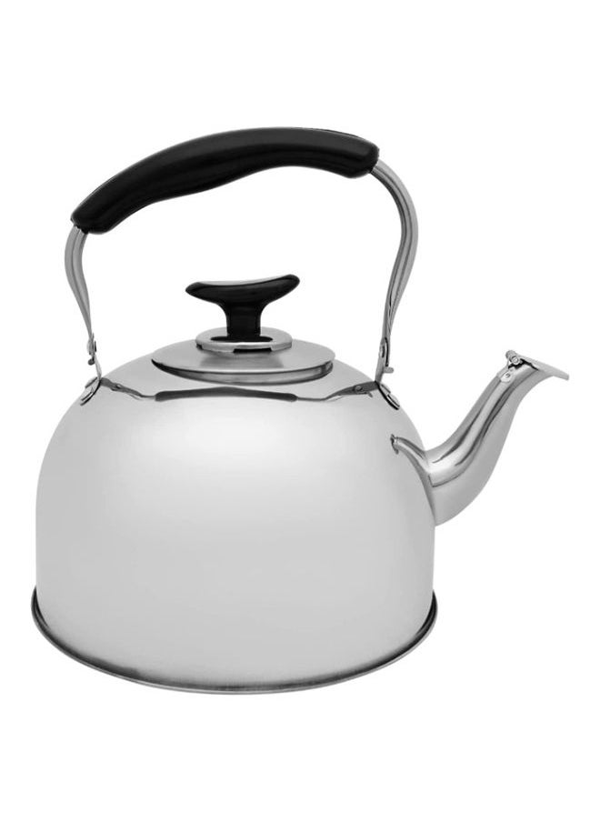 Trust Stainless Steel Whistling Kettle With Non-Drip Spout 3.8 Liter Silver/Black 