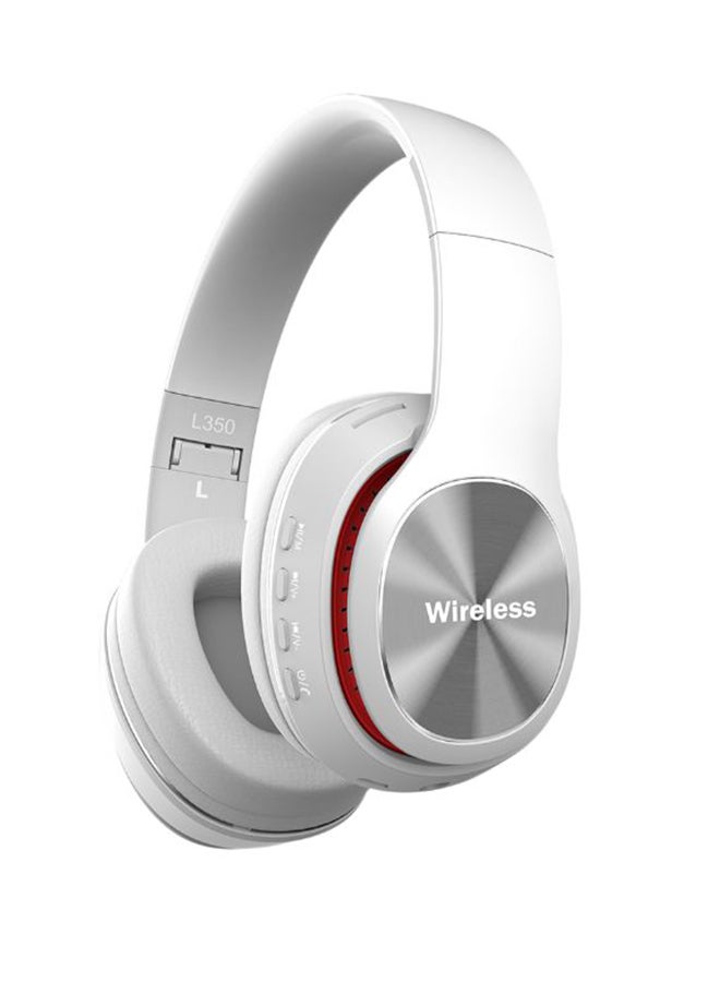 سماعة رأس لاسلكية توضع فوق الأذن بخاصية البلوتوث مع ميكروفون أبيض - Image 2