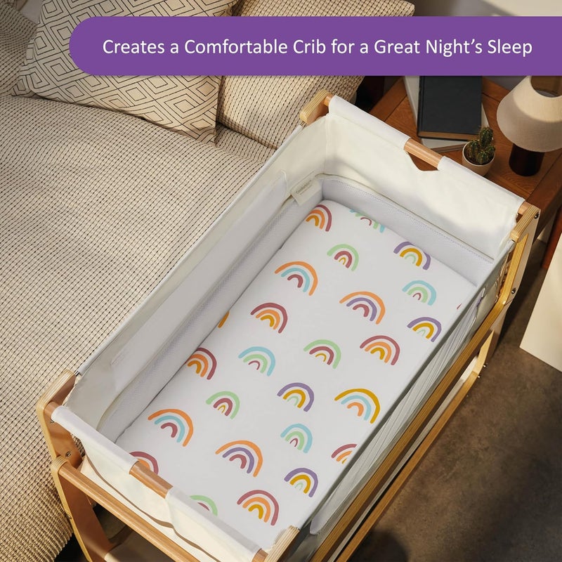 Snuz Baby Crib Fitted Sheets - Rainbow Design - Image 3