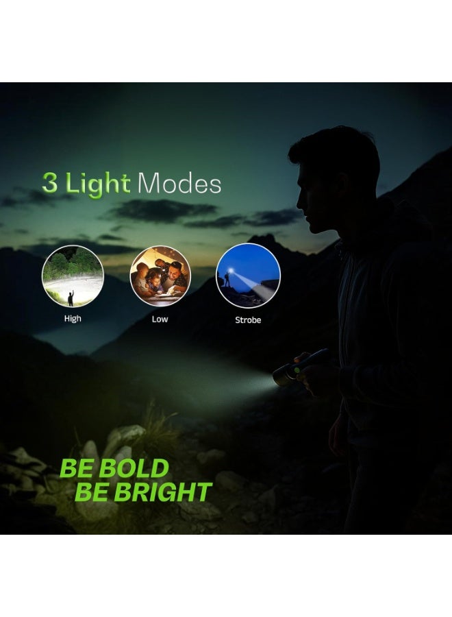 آي بيل مصباح يدوي قابل لإعادة الشحن IBELL LUMINEX 850 – عبوة من قطعتين | بطارية سعة 2200 مللي أمبير في الساعة، خاصية التكبير (زوم تلسكوبي)، شحن عبر منفذ USB-C، إضاءة LED عالية القدرة، 3 أوضاع للإضاءة، قدرة 15 واط، هيكل من الألومنيوم، مناسب للاستخدام المنزلي والخارجي وحالات الطوارئ (اللون الرمادي) - Image 4