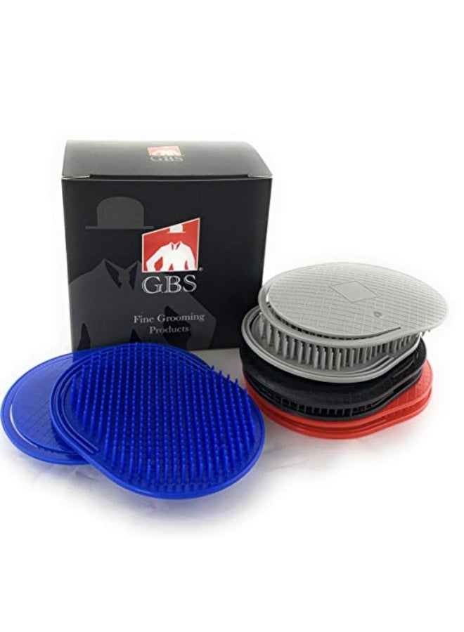G.B.S GENTS Palm Hair Brushes â€“ Colorful Portable Styling Combs for All Hair Types, Ergonomic Grip for Easy Use, Set of 8 â€“ Made in USA - Image 1