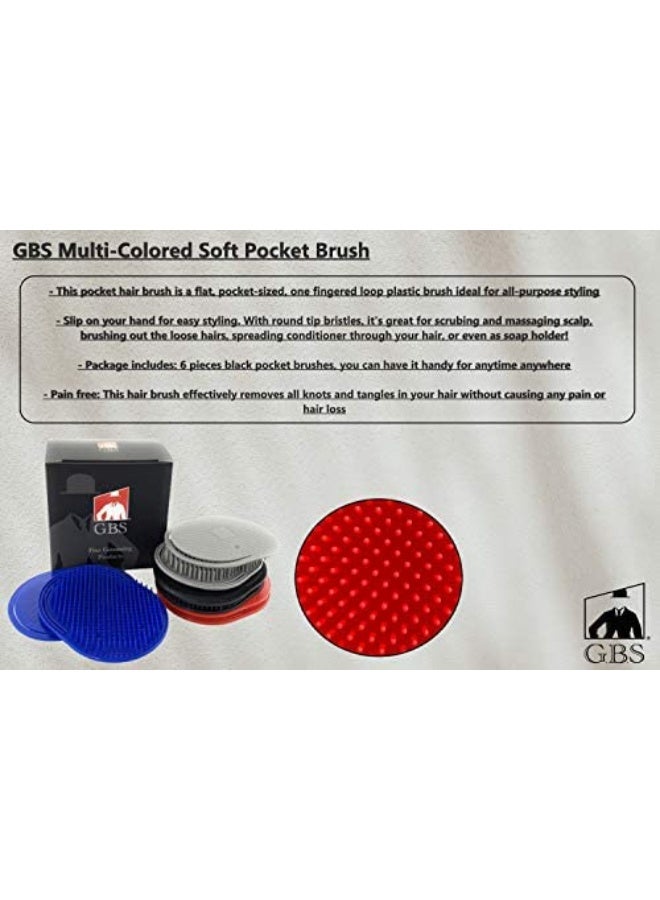 G.B.S GENTS Palm Hair Brushes â€“ Colorful Portable Styling Combs for All Hair Types, Ergonomic Grip for Easy Use, Set of 8 â€“ Made in USA - Image 4