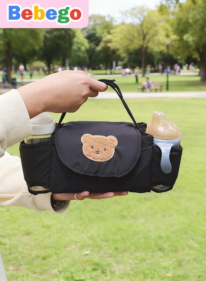 Bebego Cute Bear Universal Korean Baby Stroller Storage Hanging Bag - Shelf Storage, Eva Artifacts, Mobile Phone Bottle, and More! - Image 5