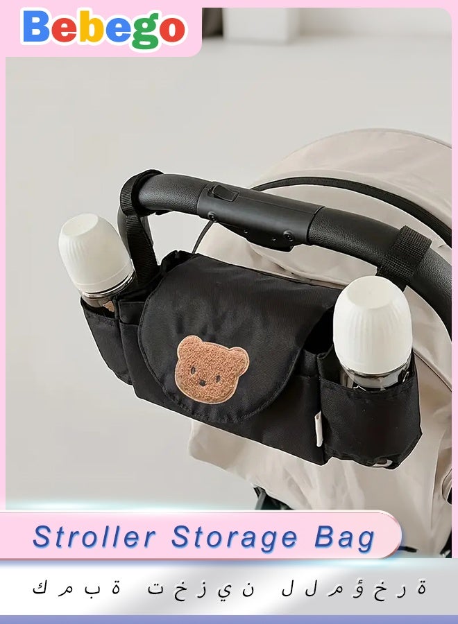 Bebego Cute Bear Universal Korean Baby Stroller Storage Hanging Bag - Shelf Storage, Eva Artifacts, Mobile Phone Bottle, and More! - Image 1