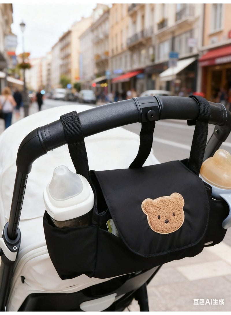 Bebego Cute Bear Universal Korean Baby Stroller Storage Hanging Bag - Shelf Storage, Eva Artifacts, Mobile Phone Bottle, and More! - Image 2