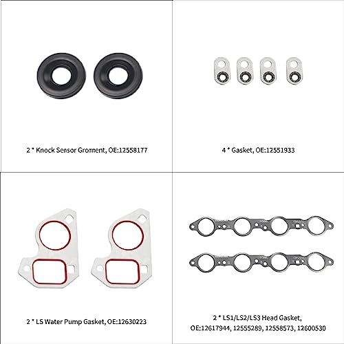 ZONFANT New LS Gasket Set Kit and LS9 Head Gaskets Compatible with LS1 LS6 LQ4 LQ9 4.8 5.3 5.7 6.0L GEN 3 III LS Gasket Kit - Image 5