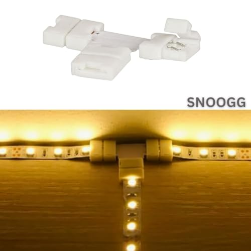 SNOOGG 35 Pack 2 Pin Quick LED connectors I-10pc, L-10pc, T-10pc, +5pc for LED Strip Light Wire Connecting, Extension Unwired Gapless led Strip Adapter Extension - Image 4