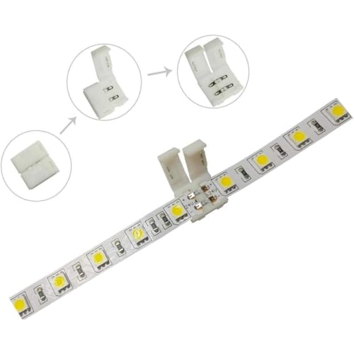 SNOOGG 35 Pack 2 Pin Quick LED connectors I-10pc, L-10pc, T-10pc, +5pc for LED Strip Light Wire Connecting, Extension Unwired Gapless led Strip Adapter Extension - Image 3