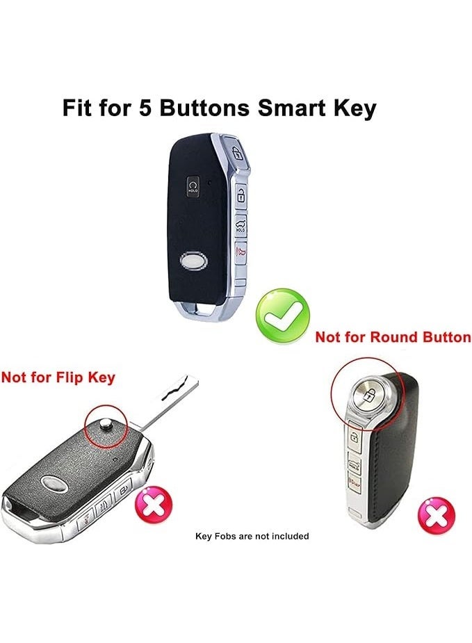 أغطية مفاتيح لسيارات كيا سيد، سيراتو، فورتي، نيرو، سيلتوس، سورينتو، سول، سبورتاج، تيلورايد، وكي 5. مصنوعة من مادة ABS ذات ملمس ألياف الكربون. - Image 4