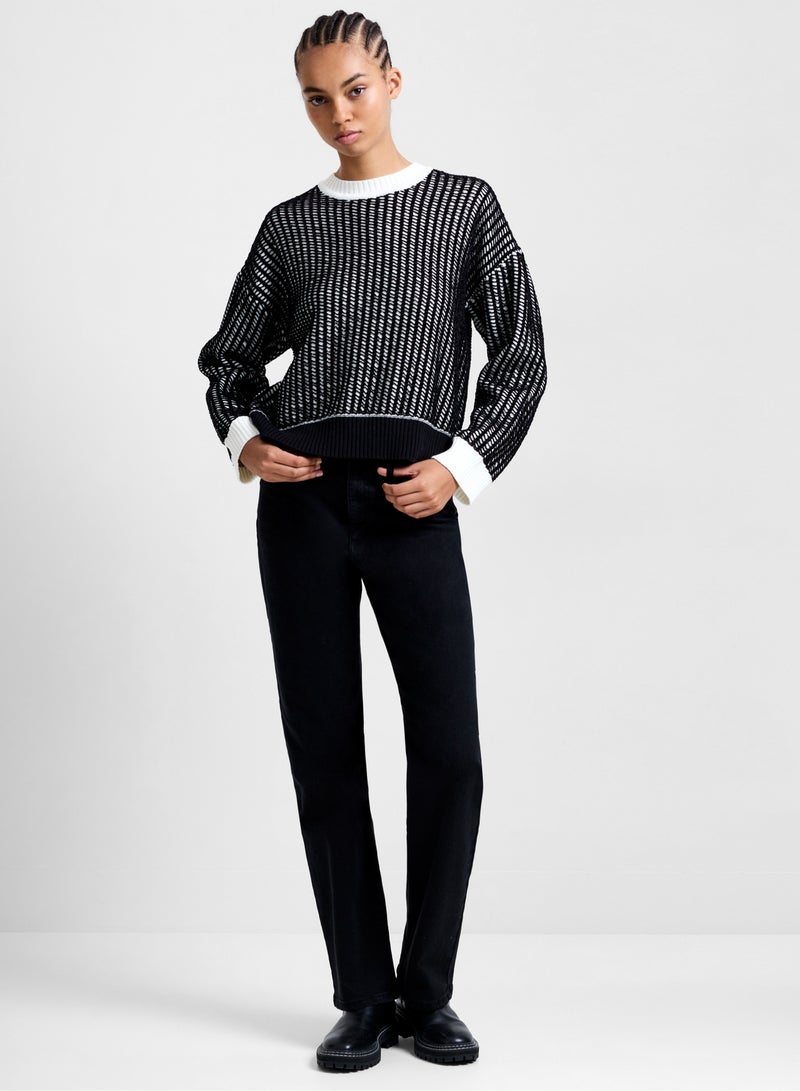 فرنش كونكشن بلوفر جولي بأكمام طويلة ورقبة دائرية - Image 3