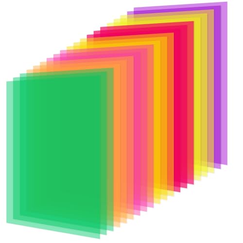 TOTiyea 20 Pieces 11IN x 8.5IN Colored Overlays for Dyslexia, Dyslexia Reading Sheets, Colored Transparency Sheets for Early Readers, School Supplies - Image 1