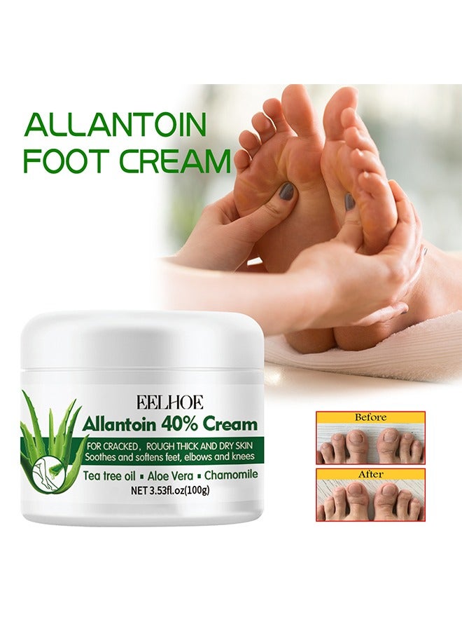 EELHOE Allantoin 40% Cream For Cracked,Rough Thick and Dry Skin Soothes and Softens Feet,Elbows and Knees Hydrating and Moisturizing Foot Care Cream 100g - Image 2