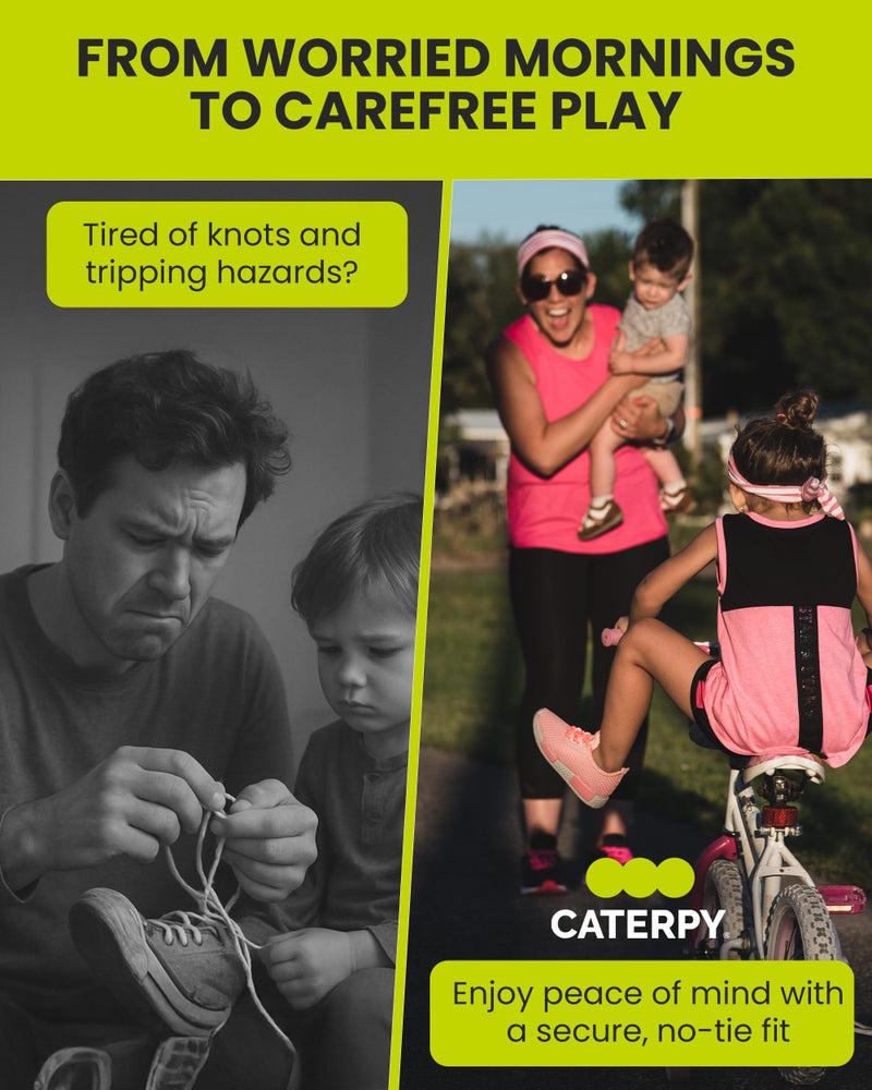 Caterpy RUN - Ultimate No Tie Shoelaces for Adults & Kids - Versatile & Easy-to-Use Shoe Laces - Jaguar Black, Standard, Single Pack - Image 3
