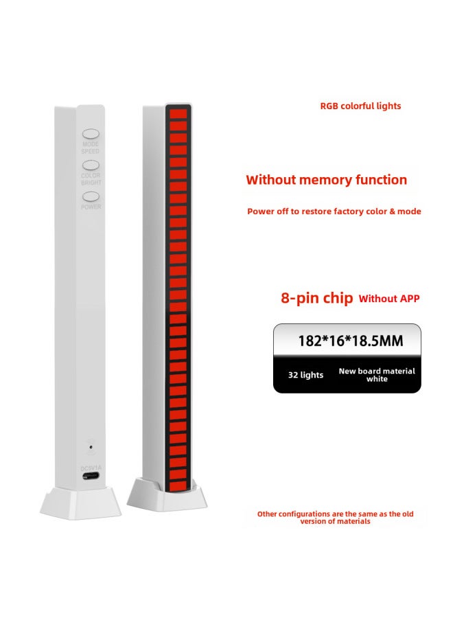 Loquat Rgb Sound-activated Music Rhythm Led Lights For Computers Cars Atmosphere 3d Sound-picking Lamp-Color:32 Lamp Material 【white】】-Dimensions:5V (plug-in Line) - Image 1