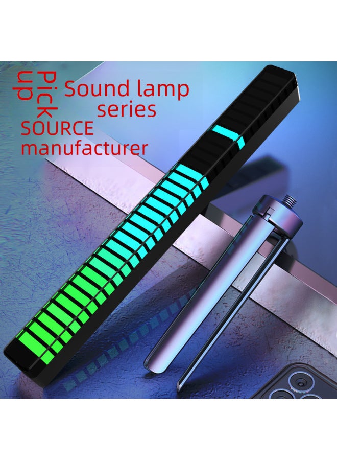 Loquat Rgb Sound-activated Music Rhythm Led Lights For Computers Cars Atmosphere 3d Sound-picking Lamp-Color:32 Lamp Material 【white】】-Dimensions:5V (plug-in Line) - Image 3