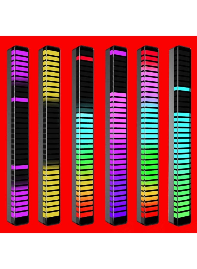 Loquat Rgb Sound-activated Music Rhythm Led Lights For Computers Cars Atmosphere 3d Sound-picking Lamp-Color:32 Lamp Material 【white】】-Dimensions:5V (plug-in Line) - Image 2