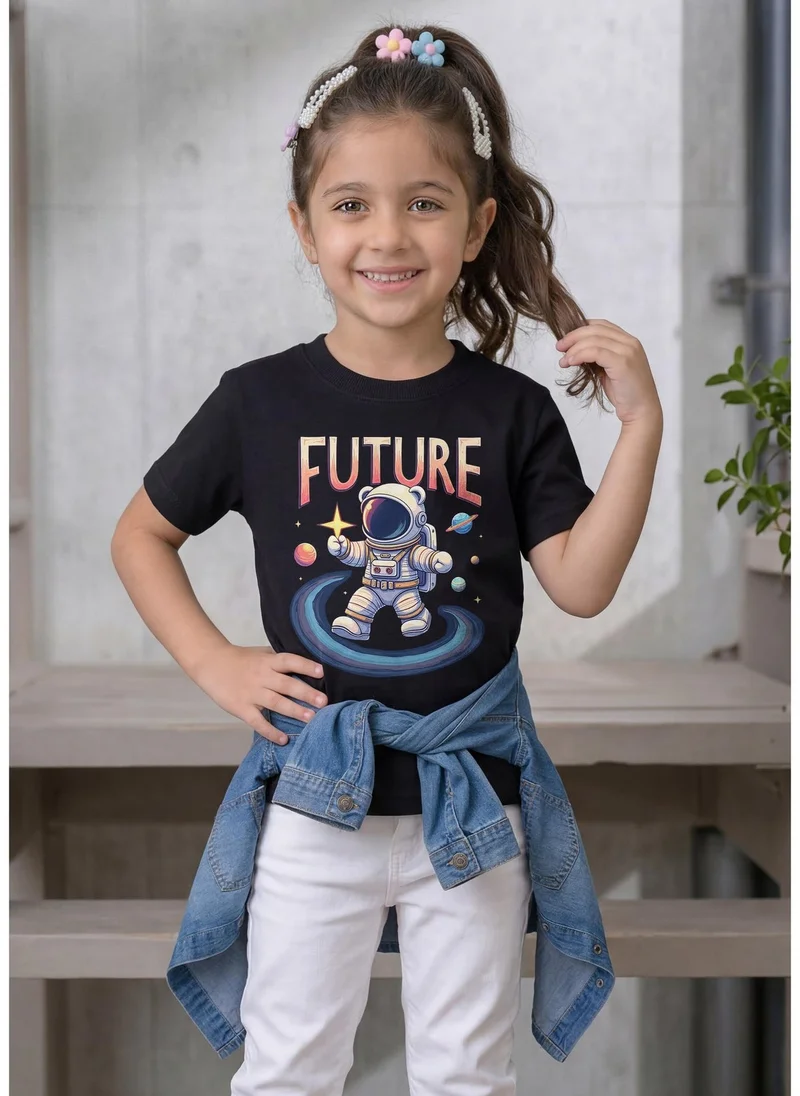 Funkaar Black Funkaar Astronaut Print  Unisex T-shirt for Kids  | Best Price UAE