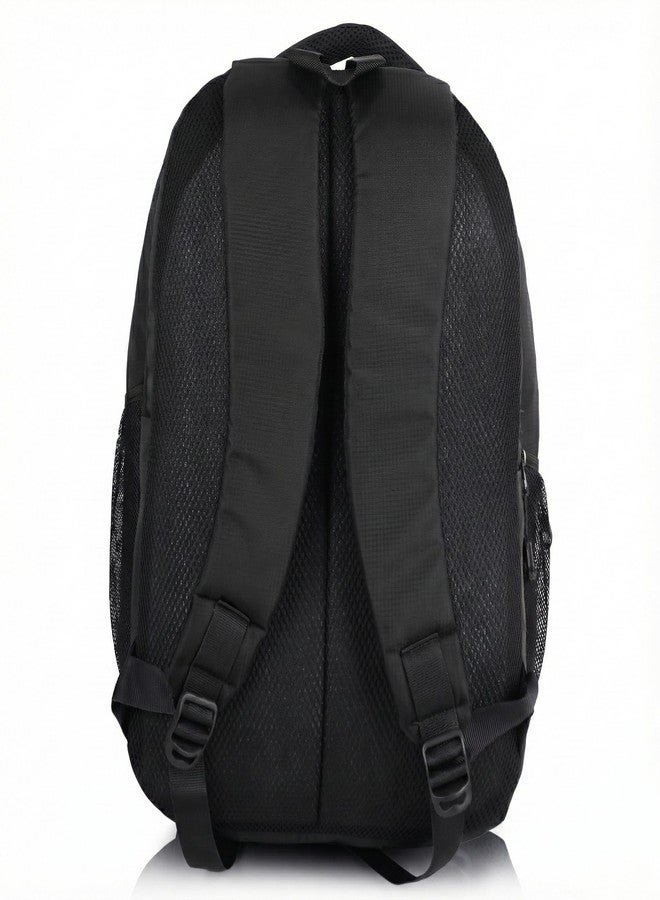 Half Moon 30L Casual Backpack | Reflective School Bag for Boys & Girls | Lightweight Tuition Daypack for Man & Woman | Water Resistant Bagpacker Bags (Black) - Image 5