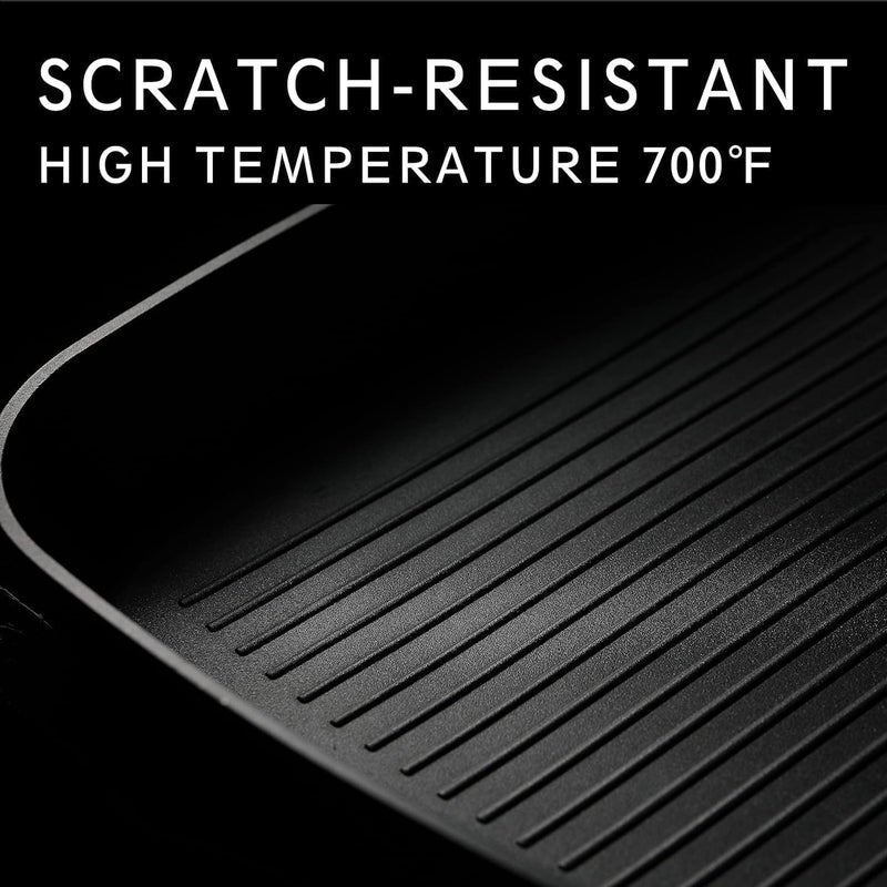 MsMk Square Grill Pan with Lid, 9.5 Inch Titanium and Ceramic Nonstick Grilling Skillet Pan，Stay-Cool Handle，Compatible with All Stovetops，PFOA Free，Dishwasher & Oven Safe，Indoor Chicken Skille - Image 2