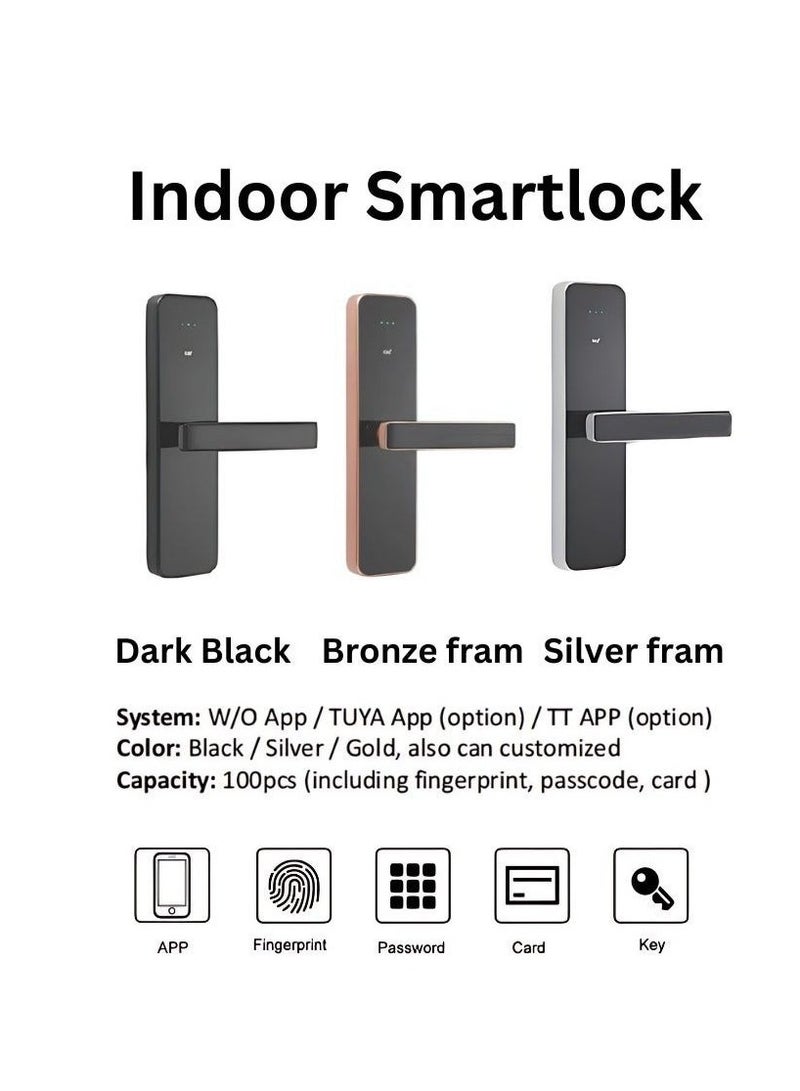 Smart stainless steel door lock with fingerprint, keyless entry, and Tuya app control.(black)  - Image 3