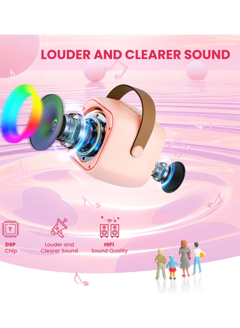 Karaoke Machine, Portable Bluetooth Karaoke Speaker with Wireless Microphones and Party Lights for Kids and Adults, Birthday Gifts for Girls Boys Family Home Party - Image 2