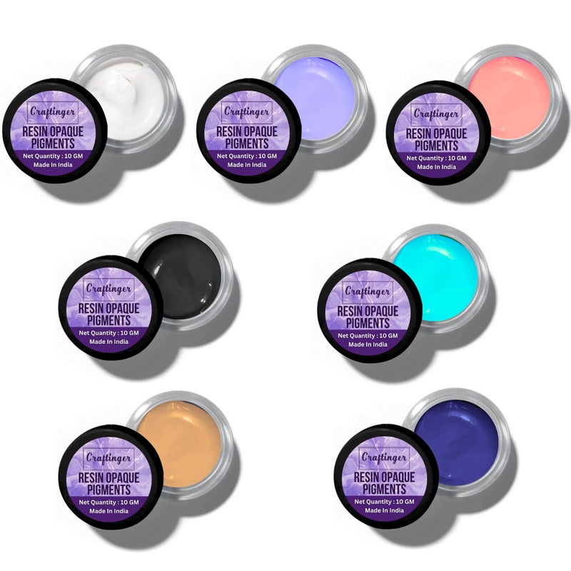 Craftinger Resin Opaque Pigment Set - 7 Must-Have Shades (10g Each) Color Pigments for Epoxy Resin, Art & Craft | Non-Toxic, Vibrant & Easy to Use - Image 1