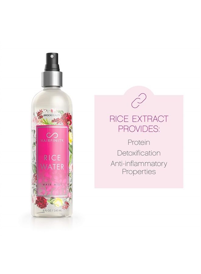 HAIRFINITY Rice Water Hair Mist - Silicone & Sulfate Free Growth Formula - Best for Damaged, Dry, Curly or Frizzy Hair - Thickening for Thin Hair, Safe for Keratin and Color Treated Hair 8oz