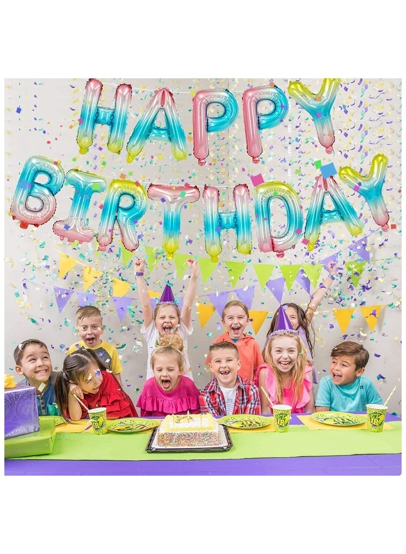 MARKQ Gradient Radiant Happy Birthday Balloon Banner [16 Inch] - Mylar Foil Birthday Letter Sign for Kids and Adults Party  - Image 4