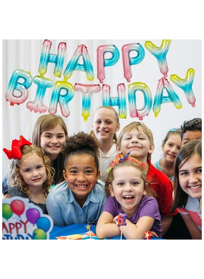 MARKQ Gradient Radiant Happy Birthday Balloon Banner [16 Inch] - Mylar Foil Birthday Letter Sign for Kids and Adults Party  - Image 5