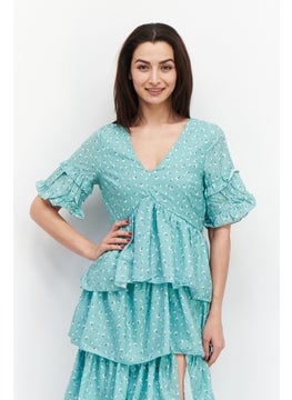 In the style Women Floral Printed Midi Dress, Green  - Image 4