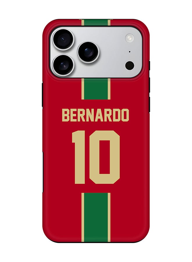 Stylizedd غطاء مغناطيسي Tough Pro لهاتف iPhone 17 Pro Max، طبقتين هجين PC + TPU، غلاف موبايل غير لامع - كرة القدم - البرتغال، برناردو - Image 1