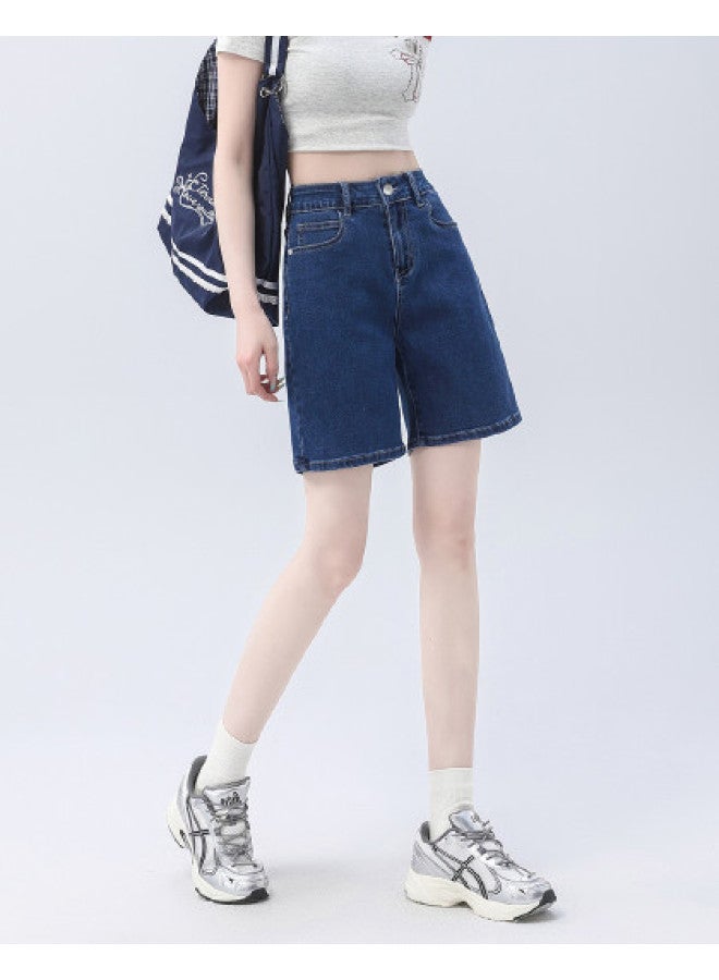 EPTISON Straight-leg Denim Shorts For Women, Summer 2025, Thin High-waisted Slimming Retro Versatile Comfortable Women's Jeans - Image 1