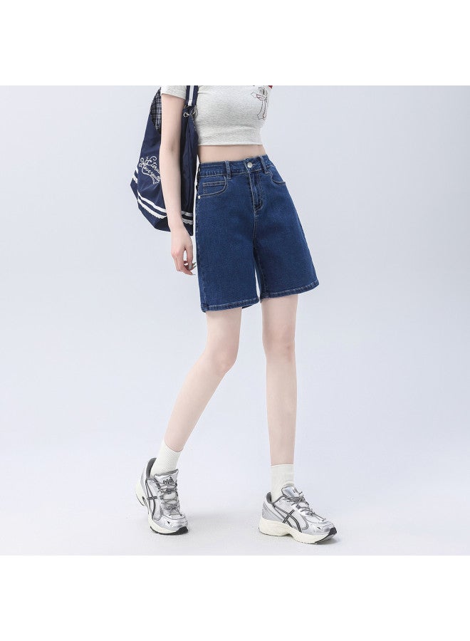 EPTISON Straight-leg Denim Shorts For Women, Summer 2025, Thin High-waisted Slimming Retro Versatile Comfortable Women's Jeans - Image 2