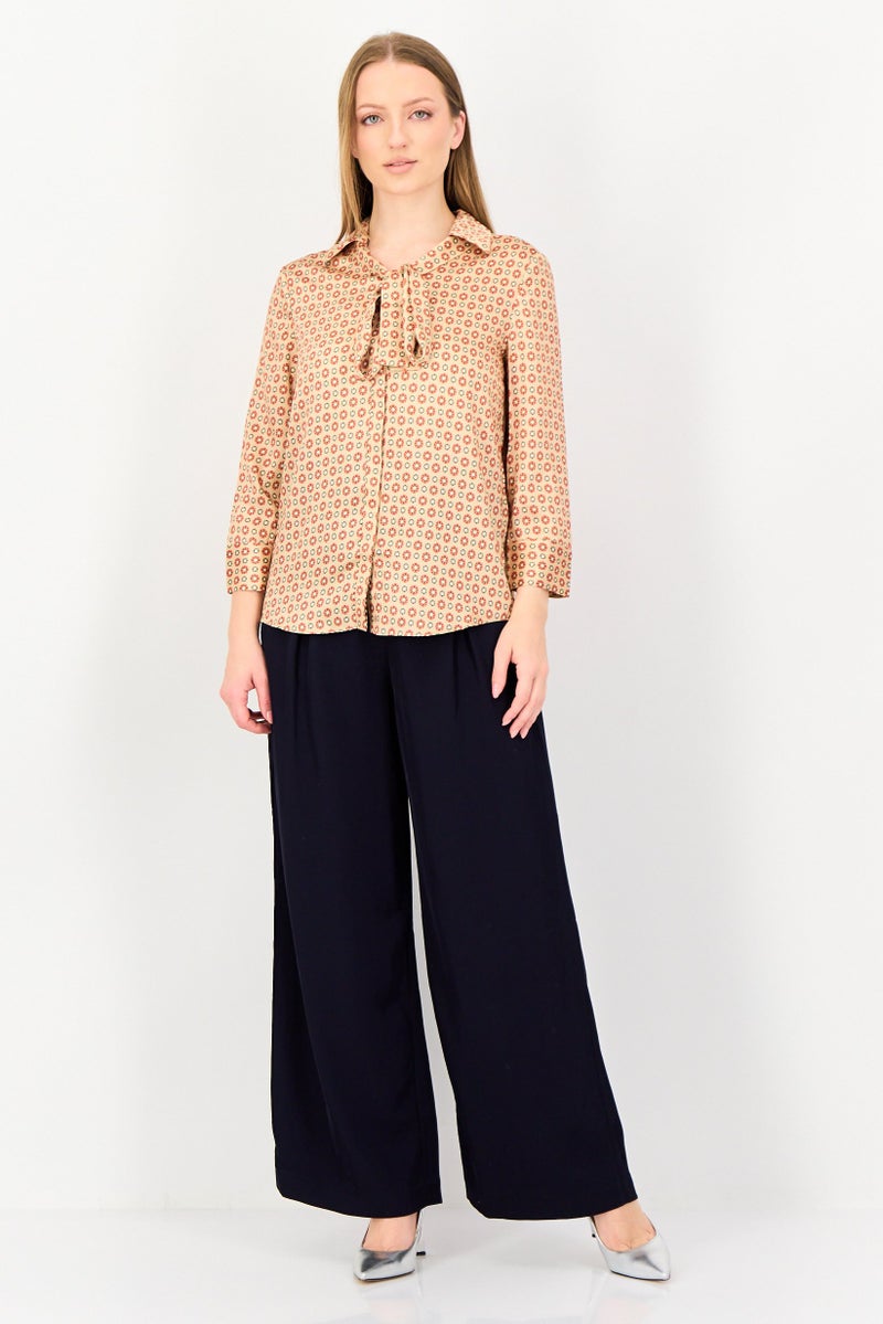 VERO MODA Women Long Sleeve Allover Print Blouse, Multicolor - Image 4