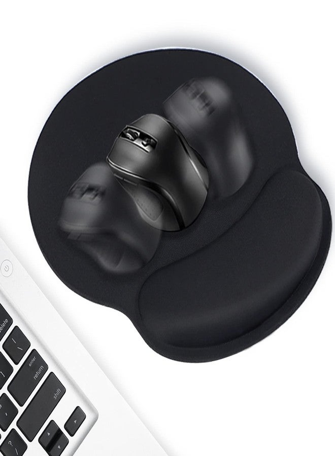 TONOS Ergonomic Mouse Pad, Comfortable Mousepad with Memory Foam Wrist Rest Support. Black Mouse Pad with Smooth Surface & Non-Slip Rubber Base for Computer, Laptop, Office and Home - Image 1