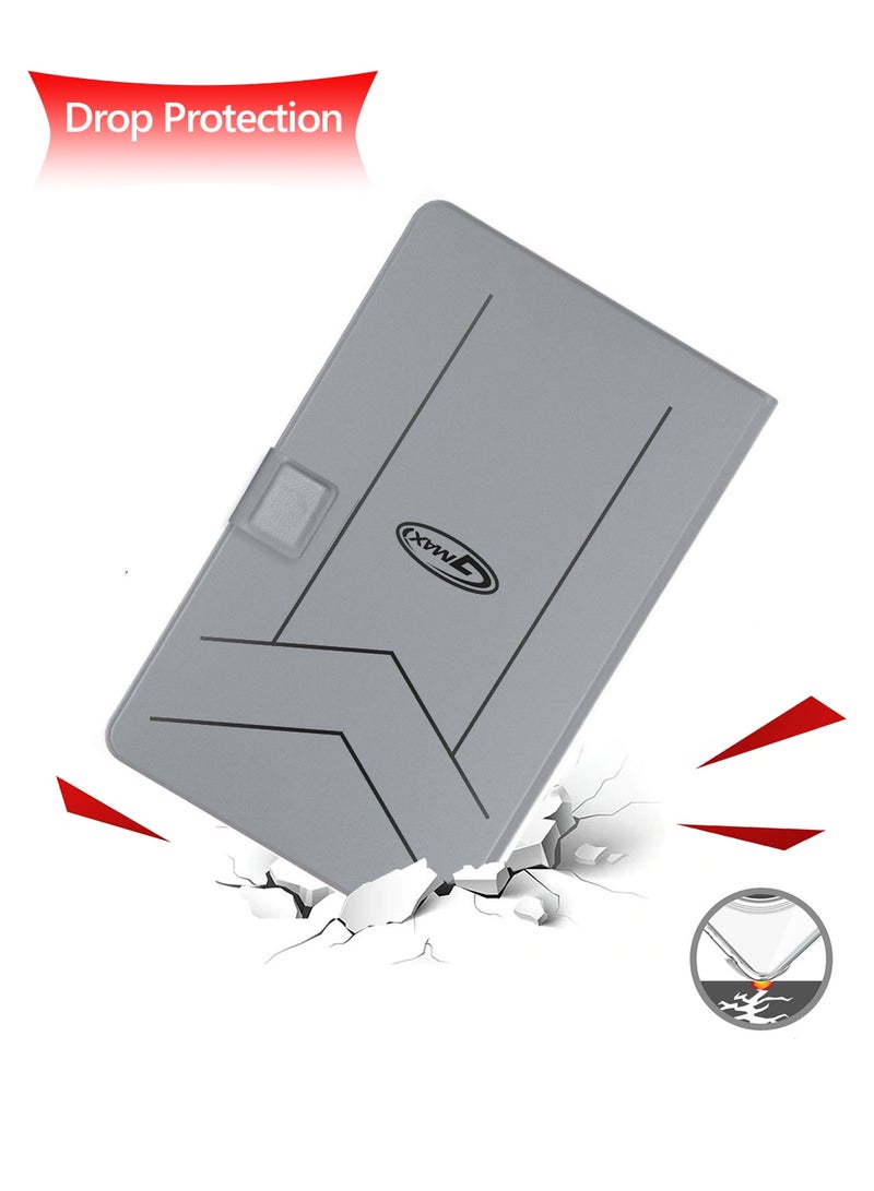 جيماكس غطاء واقٍ لهاتف سامسونج جالاكسي تاب A11 4G 2025 (8.7 بوصة) من الجلد الصناعي GMAX مع إغلاق مغناطيسي وقابل للطي (TCFPSR) - رمادي - Image 4