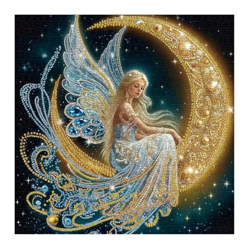 BBOLDIN Beautiful Moon Angel Puzzles for Adults 1000 Pieces Colorful Diamond Gem Aesthetic Jigsaw Puzzles Impossible Pretty Art 1000 Piece Challenging Puzzle - Image 1